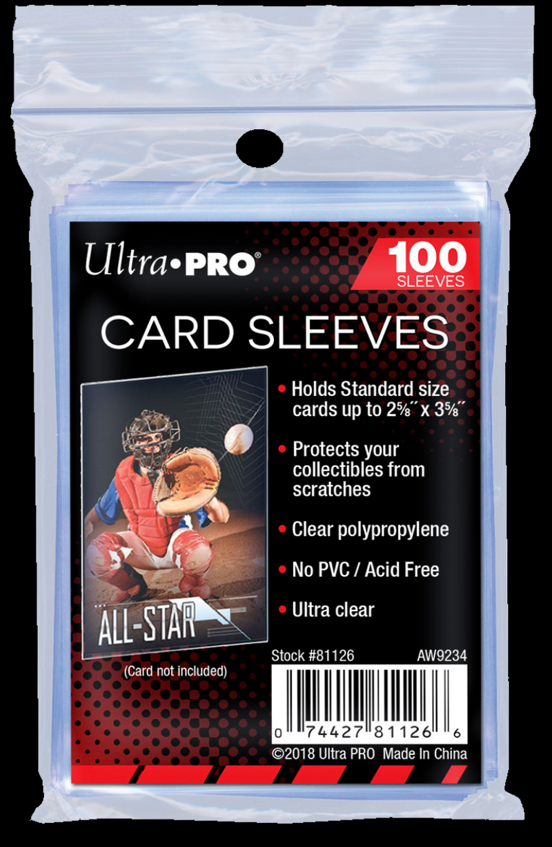 Ultra Pro Soft Card Sleeves 2-5/8" X 3-5/8", Ultra Clear (100Count)