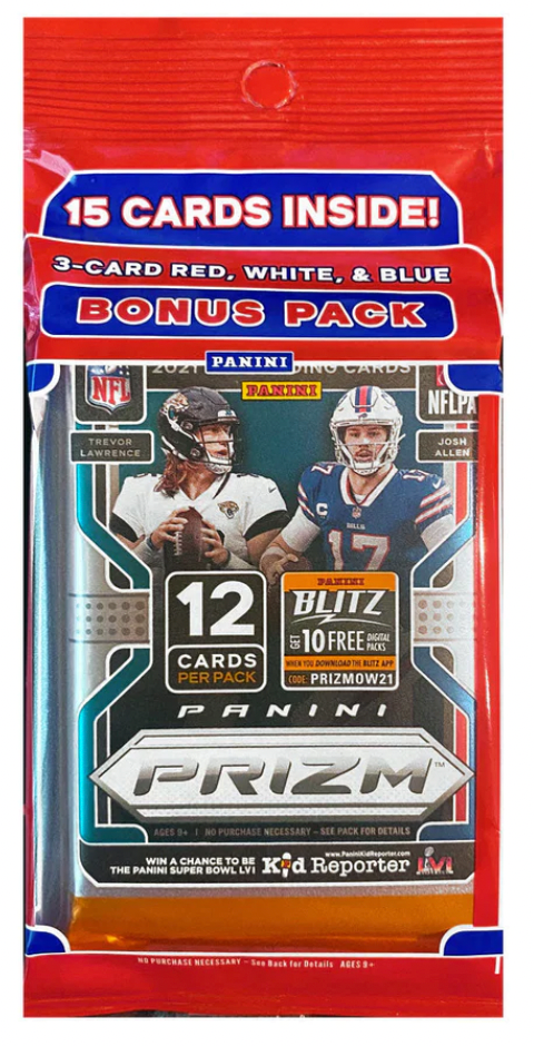 2021 Panini Prizm Football Multipack with Red White Blue Prizms and rookie cards