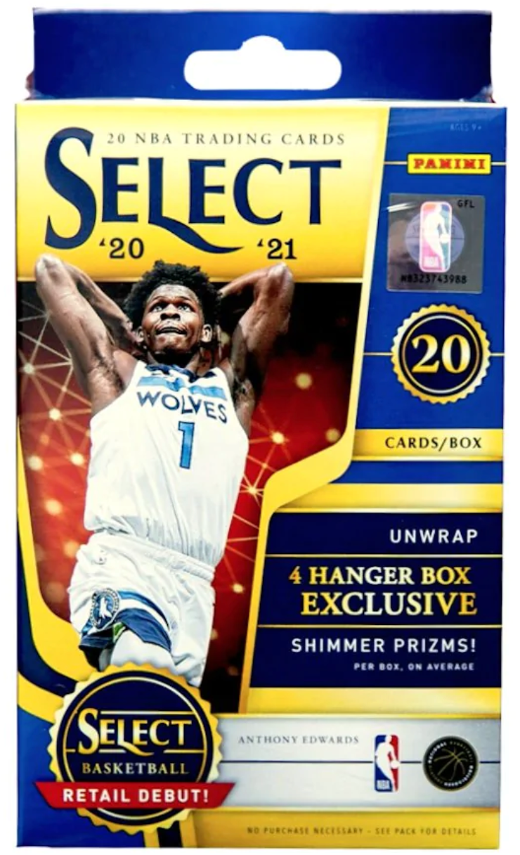 2020-21 PANINI SELECT BASKETBALL HANGER BOX, 4 box hanger exclusive